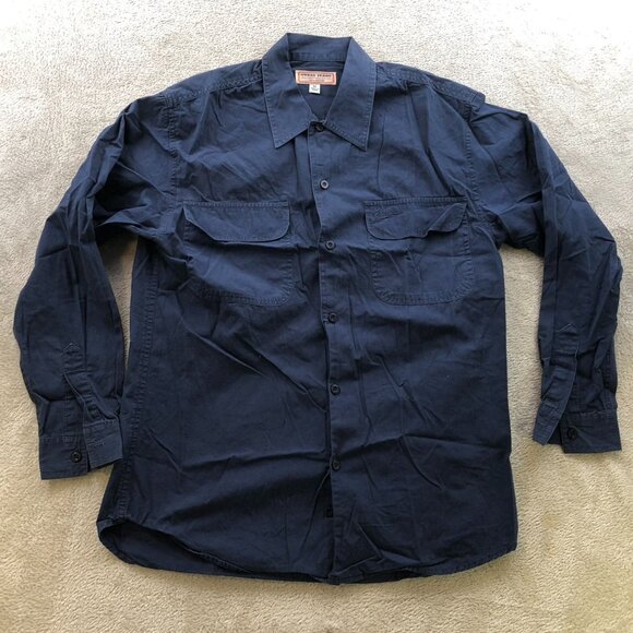 Vintage Guess Jeans Mens Shirt Medium Long Sleeve Button Up Casual Classic Blue - Picture 7 of 8